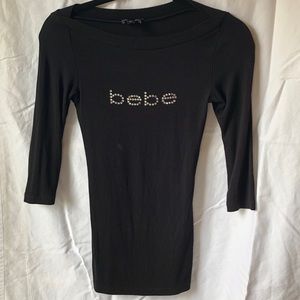 Bebe Rhinestone Ribbed Sweater